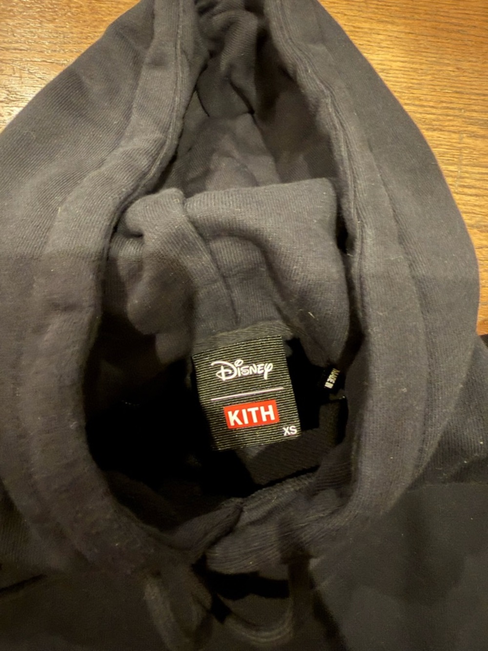 Disney Black Hoodie with Red & Gray Plaid Sleeves - Picture 4 of 4